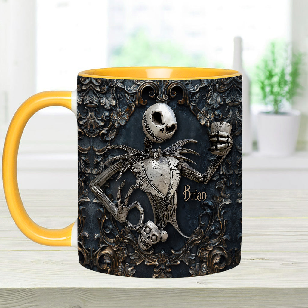 Touch My Coffee And I Will Drink It From Your Skull - Personalized Nightmare Accent Mug