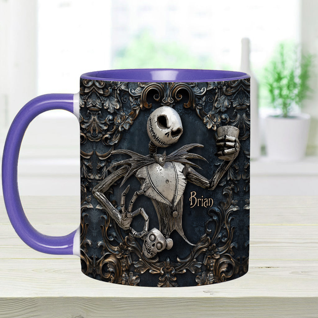 Touch My Coffee And I Will Drink It From Your Skull - Personalized Nightmare Accent Mug