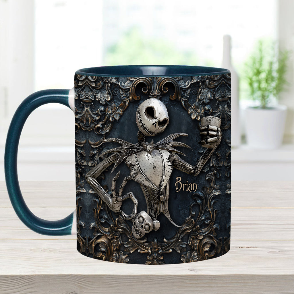 Touch My Coffee And I Will Drink It From Your Skull - Personalized Nightmare Accent Mug
