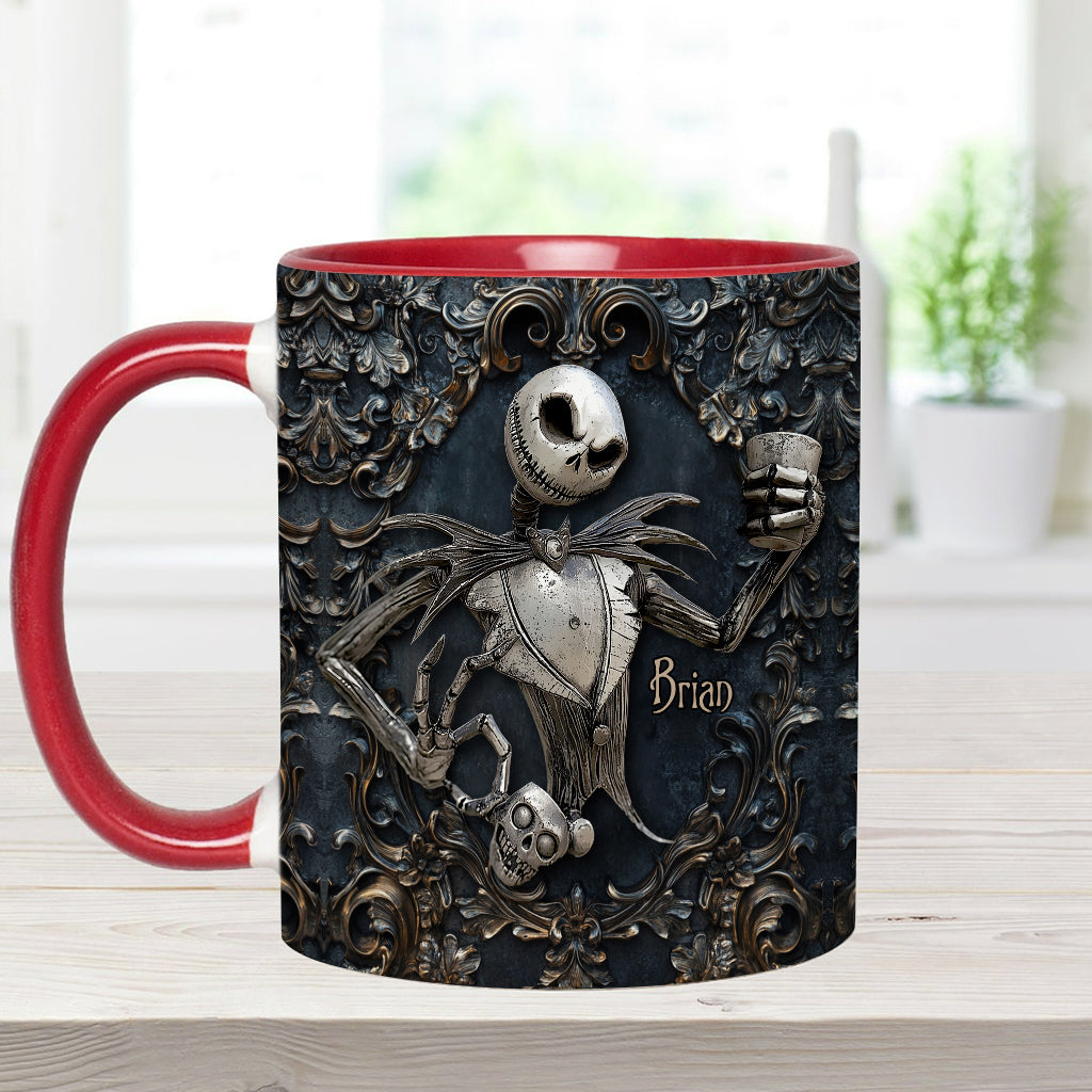 Touch My Coffee And I Will Drink It From Your Skull - Personalized Nightmare Accent Mug