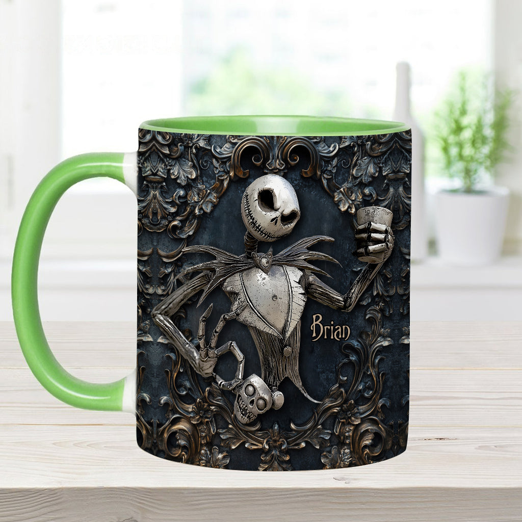 Touch My Coffee And I Will Drink It From Your Skull - Personalized Nightmare Accent Mug