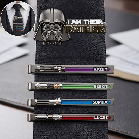 Best Dad Ever - Personalized The Force Tie Clip