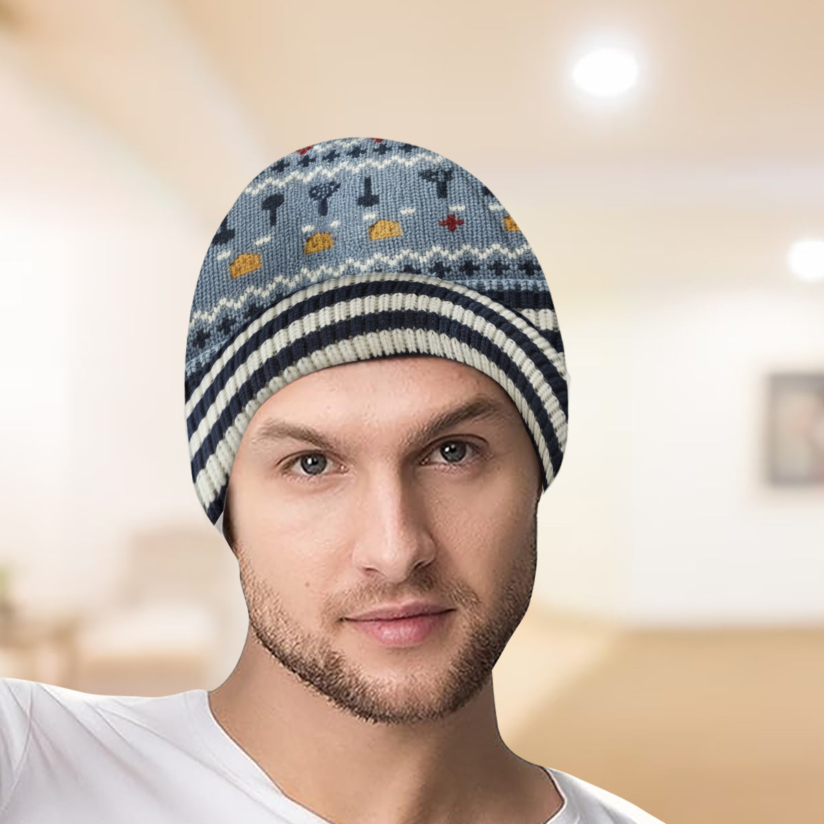 French Rat Chef - Personalized Mouse Beanie Hat With Patches