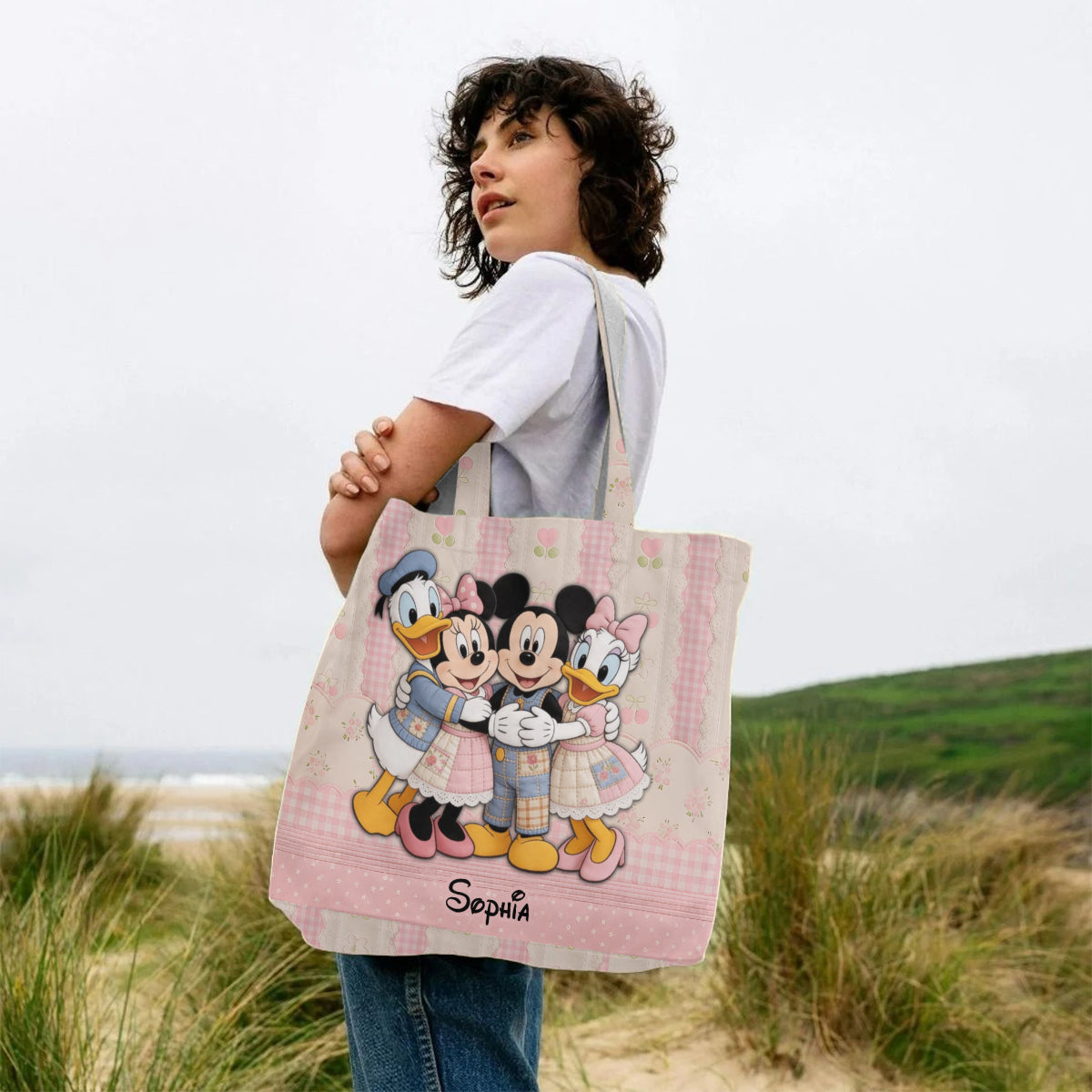 Cartoon Magical Mouse - Personalized Mouse Quilted Tote Bag
