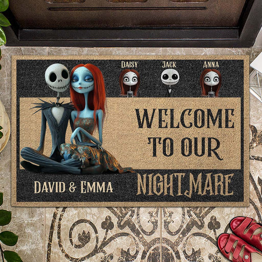 Welcome To Our Nightmare - Personalized Nightmare Doormat