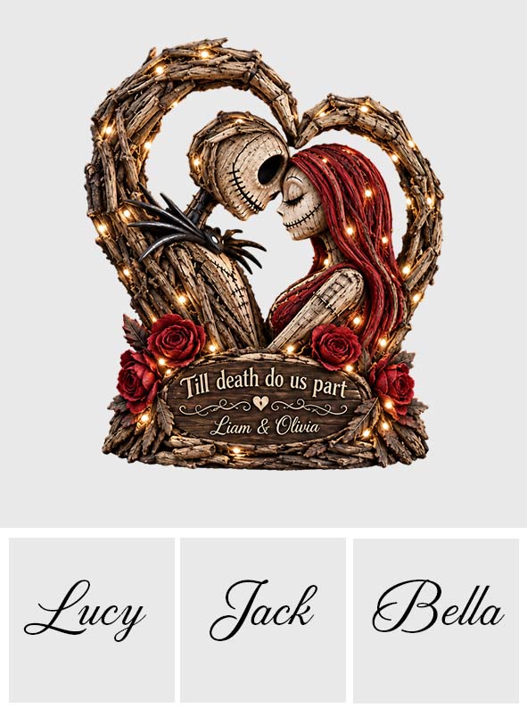 Skeleton Couple Heart - Personalized Nightmare Acrylic LED Night Light