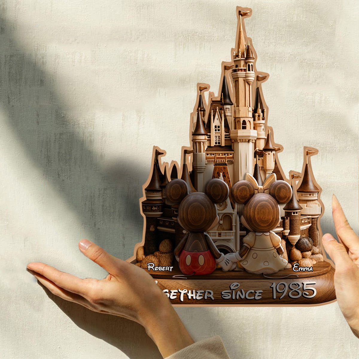 Couple Mouse And They Lived Happily Ever After - Personalized Mouse Custom Shaped Wood Plaque