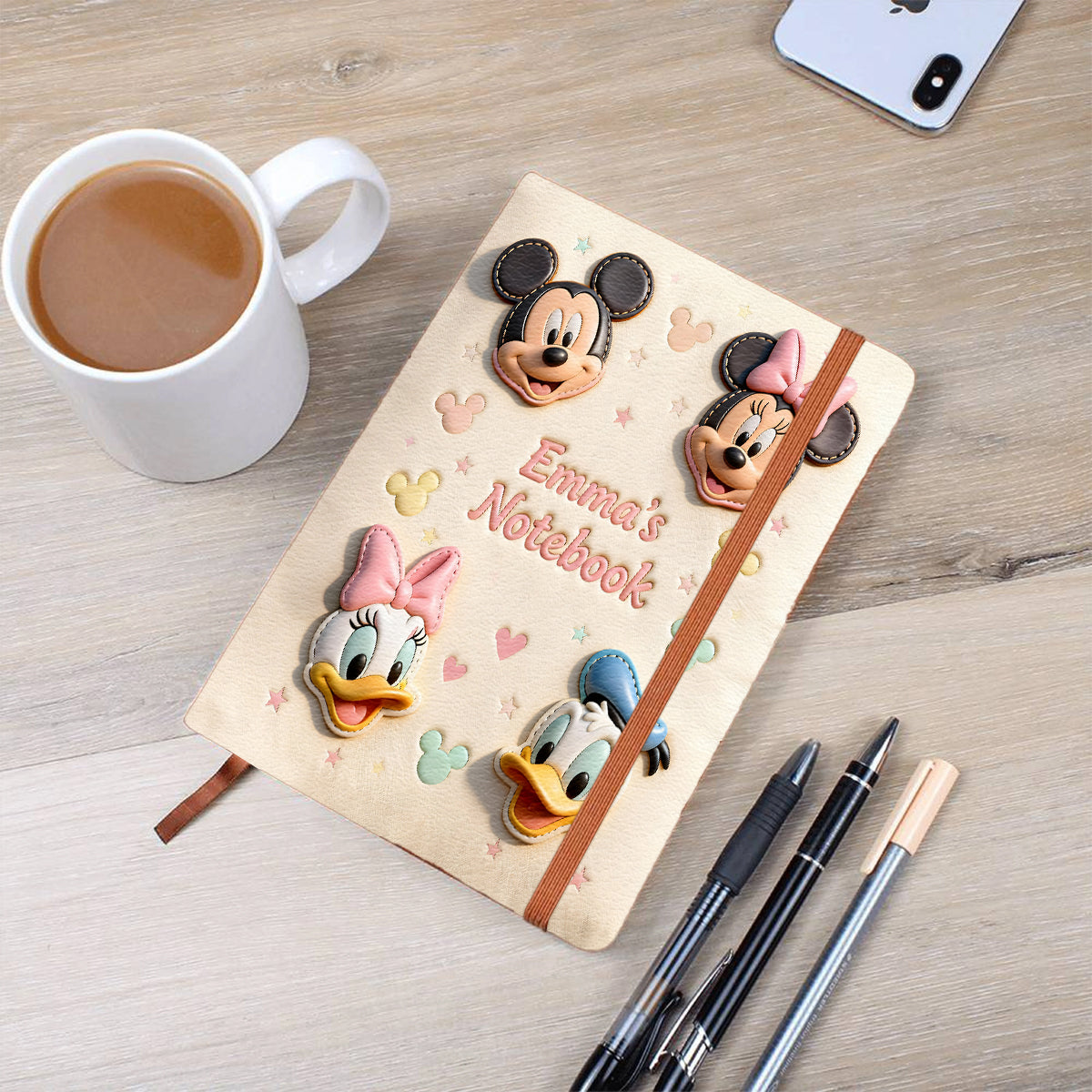 Magical Friends Notebook - Personalized Mouse Leather Journal