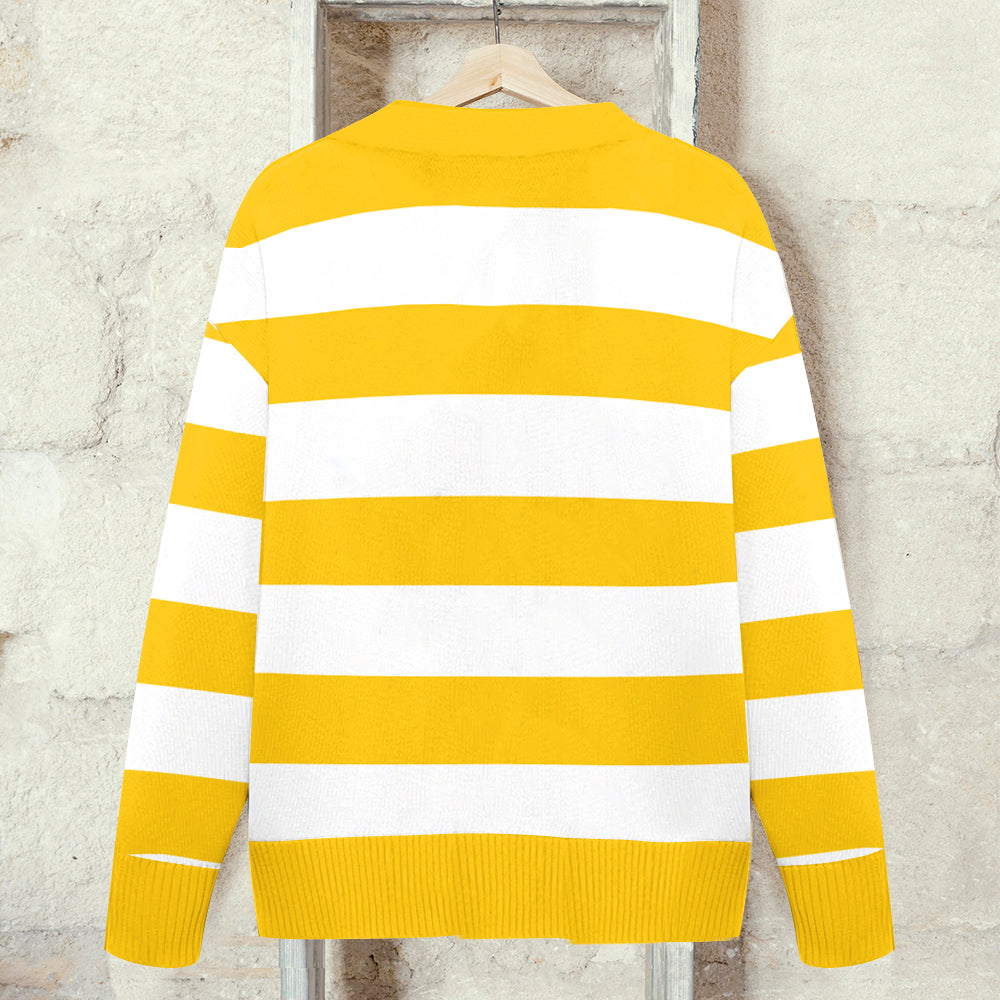 Friends - Personalized Yellow Bear Cardigan Sweater
