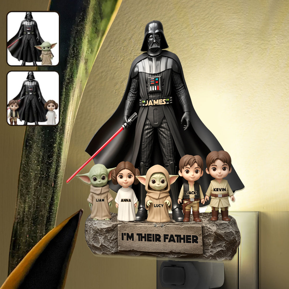 I Am Their Father - Personalized The Force Acrylic Plug-In Night Light