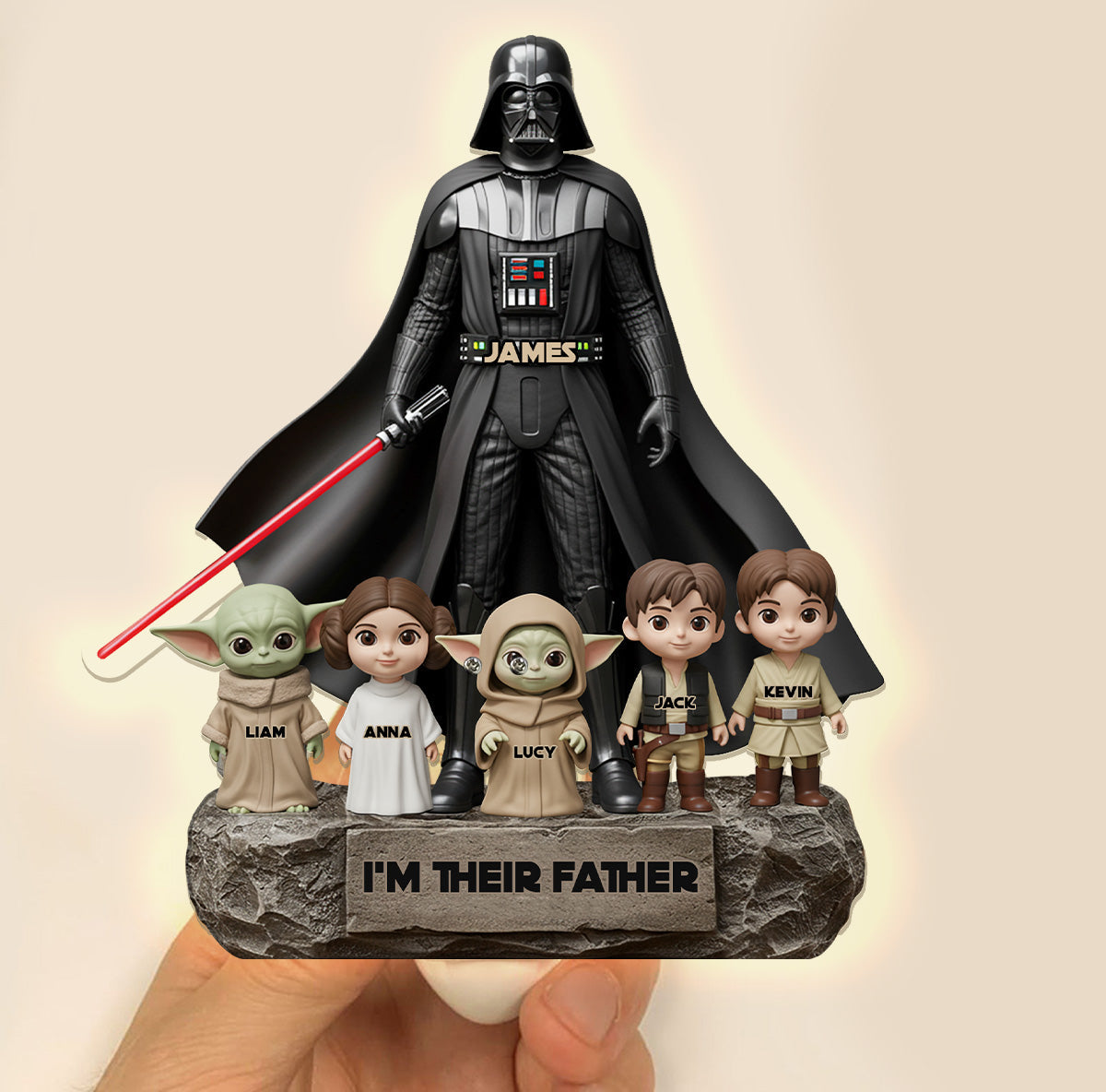 I Am Their Father - Personalized The Force Acrylic Plug-In Night Light