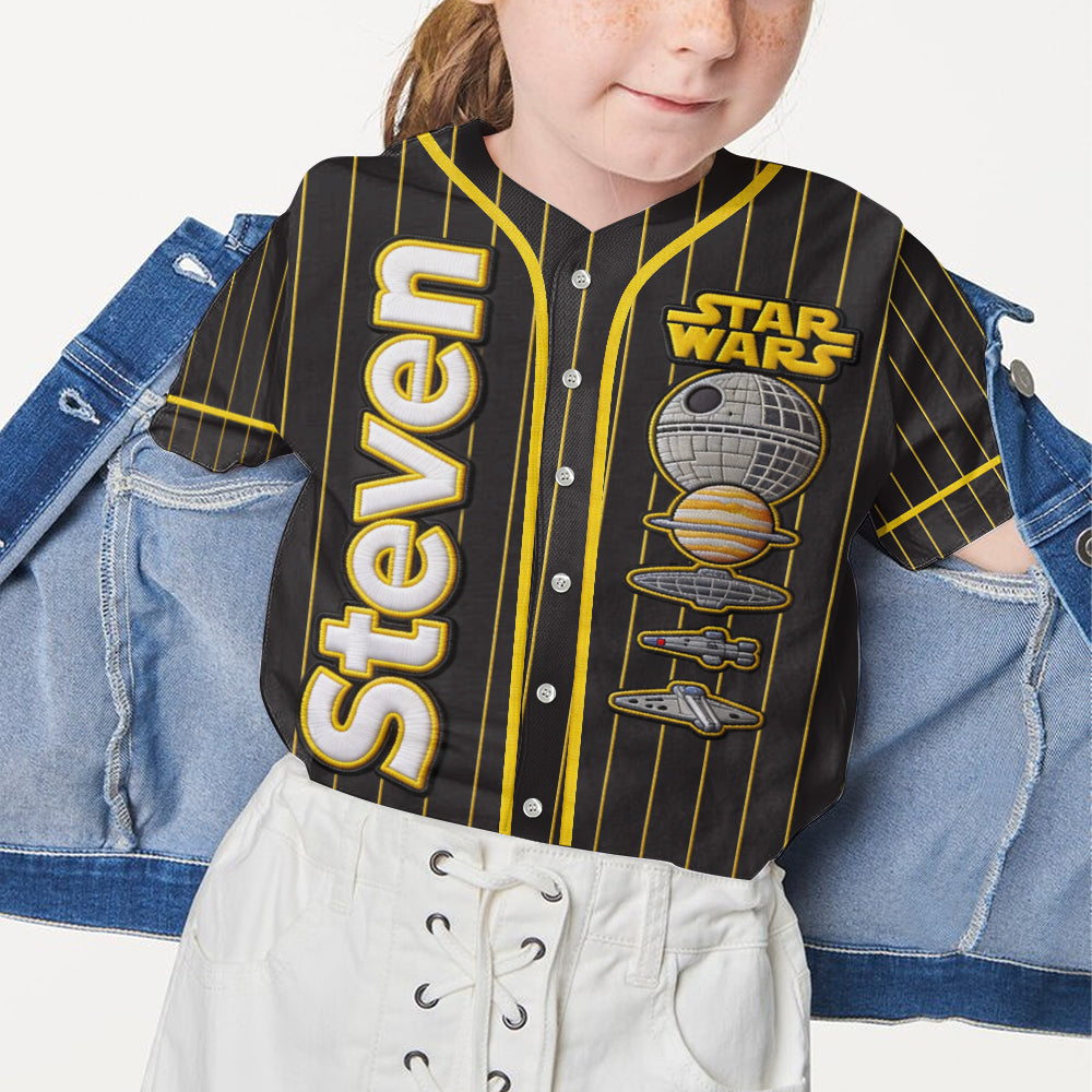 The Force Alphabet Letter - Personalized The Force Baseball Jersey