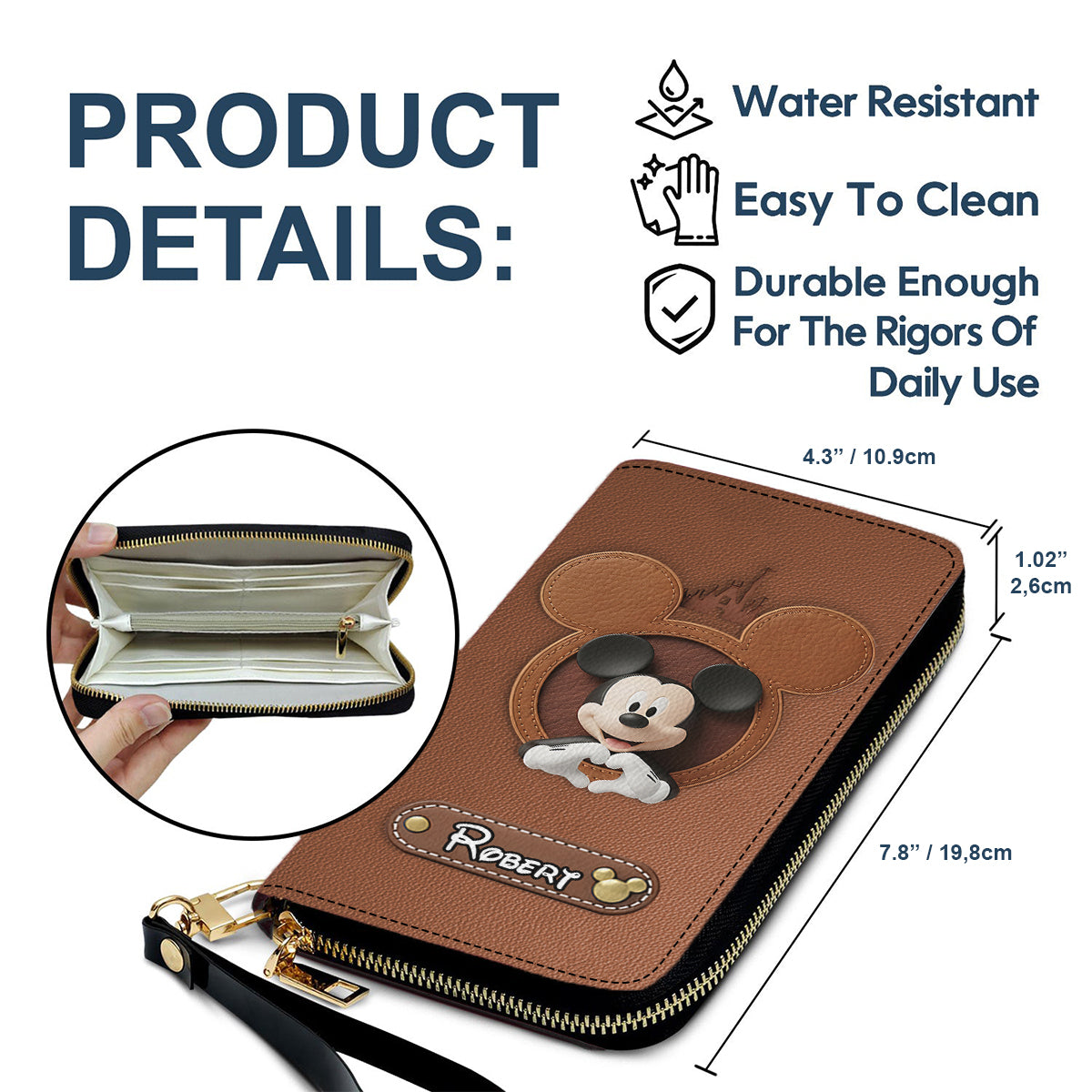 Magical Moments - Personalized Mouse Leather Long Wallet
