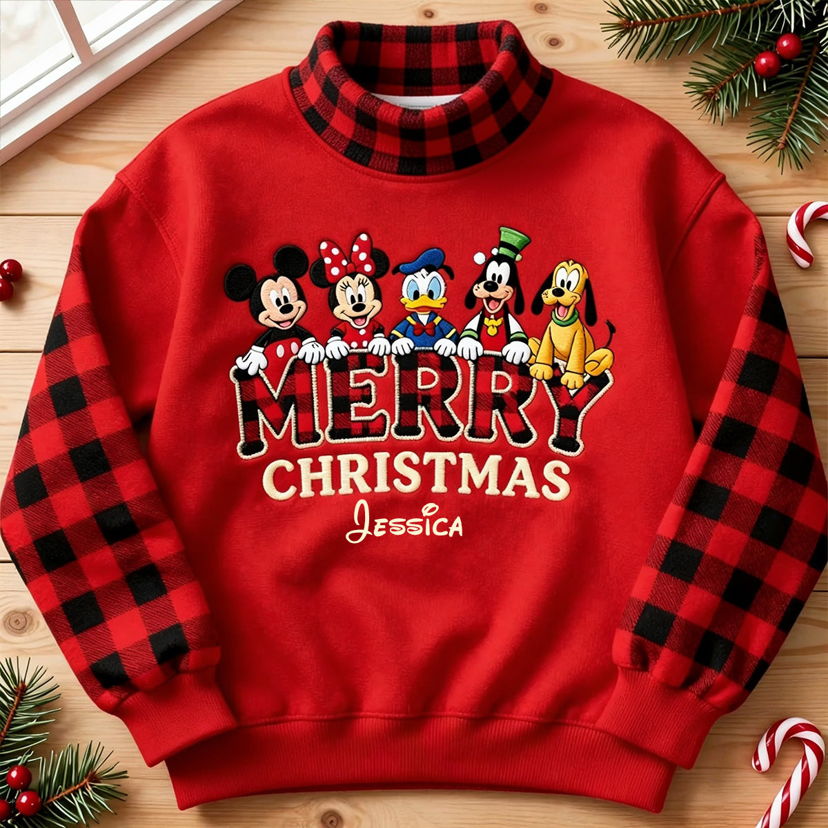 Merry Chritsmas - Personalized Mouse Mock Neck Sweatshirt