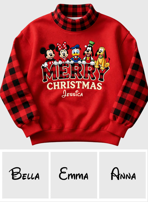 Merry Chritsmas - Personalized Mouse Mock Neck Sweatshirt