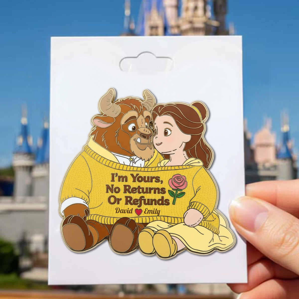 I Am Yours - Personalized Beauty And The Beast Pin