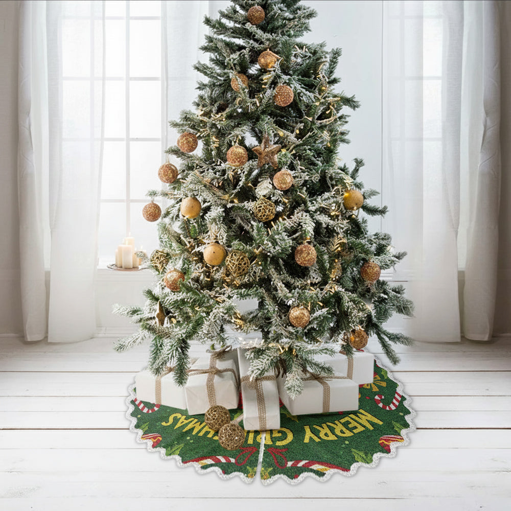 Merry Grinchmas - Personalized Stole Christmas Shaped Tree Skirt