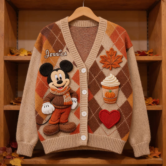 Wonderful Time Of The Year - Personalized Mouse Cardigan Sweater