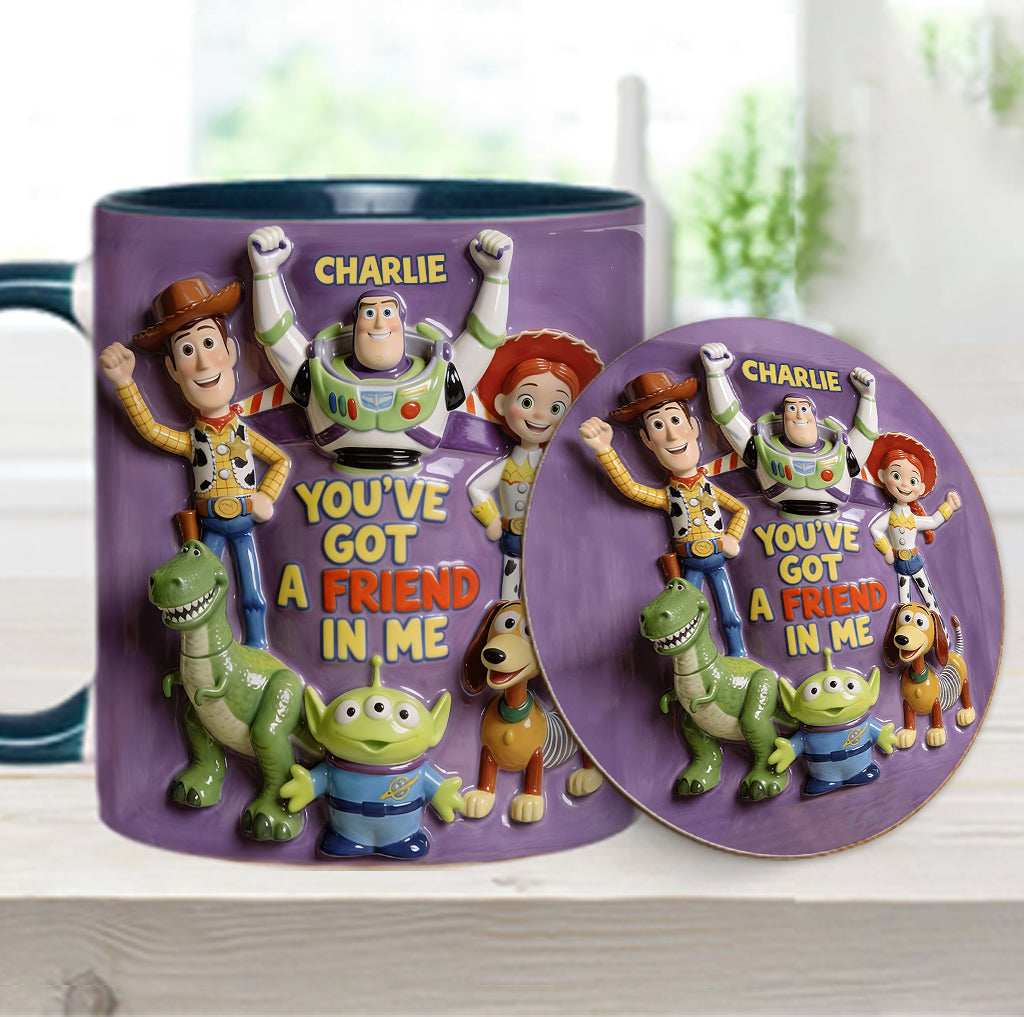 You've Got A Friend In Me - Personalized Toy Story Accent Mug & Coaster