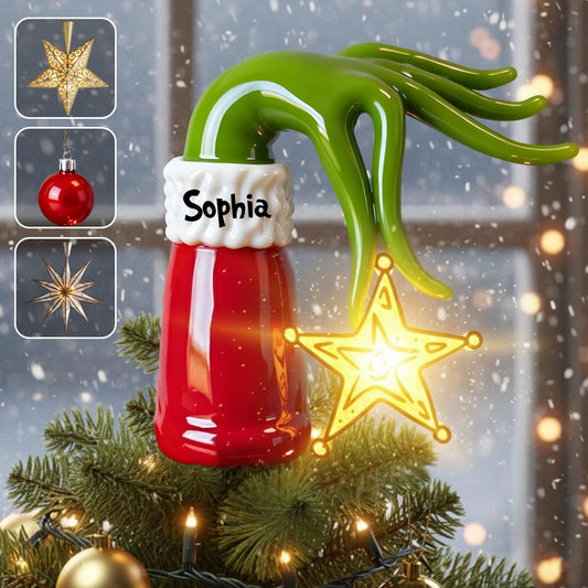 Grinchmas 2025 - Personalized Stole Christmas LED Light Tree Topper
