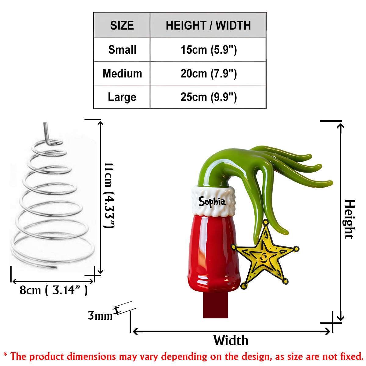 Grinchmas 2025 - Personalized Stole Christmas LED Light Tree Topper