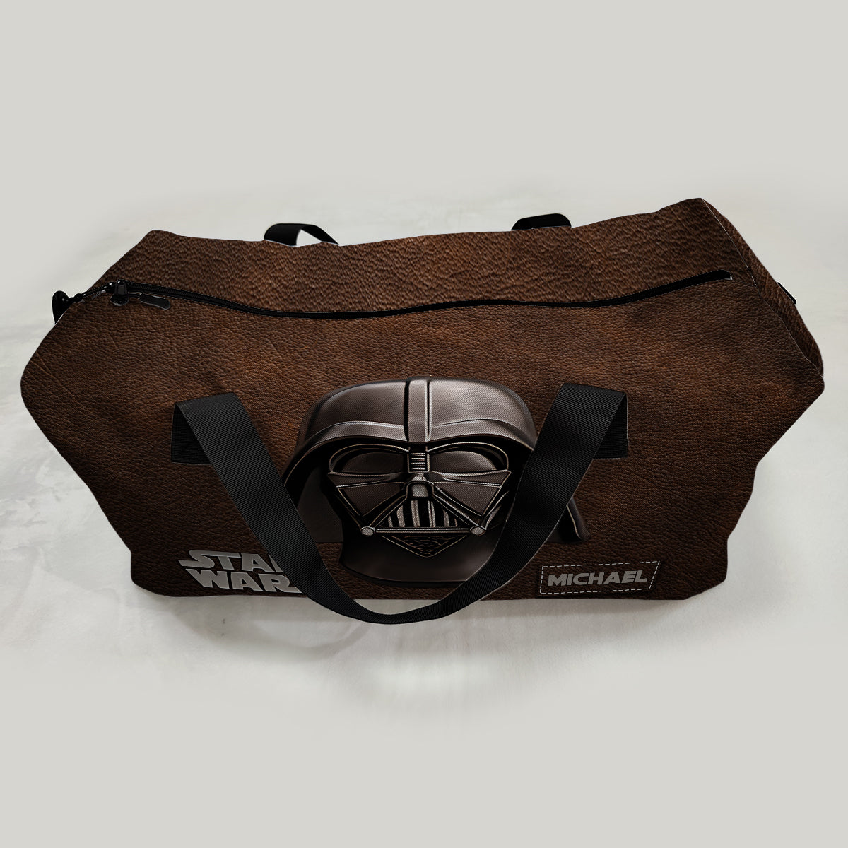 The Black Armored Commander Custom Name - Personalized The Force Duffle Bag