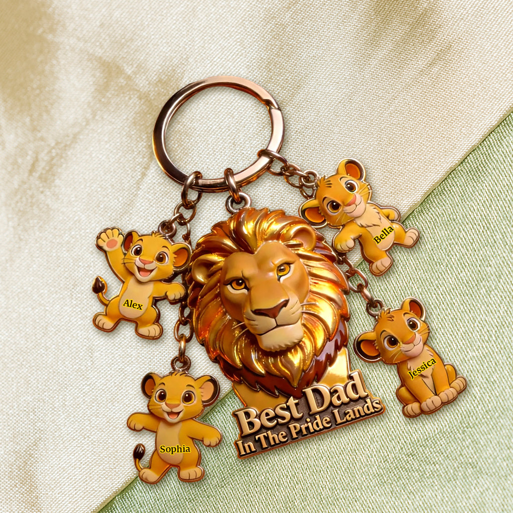 Best Dad In The Pride Land - Personalized Premium Keychain With Charms