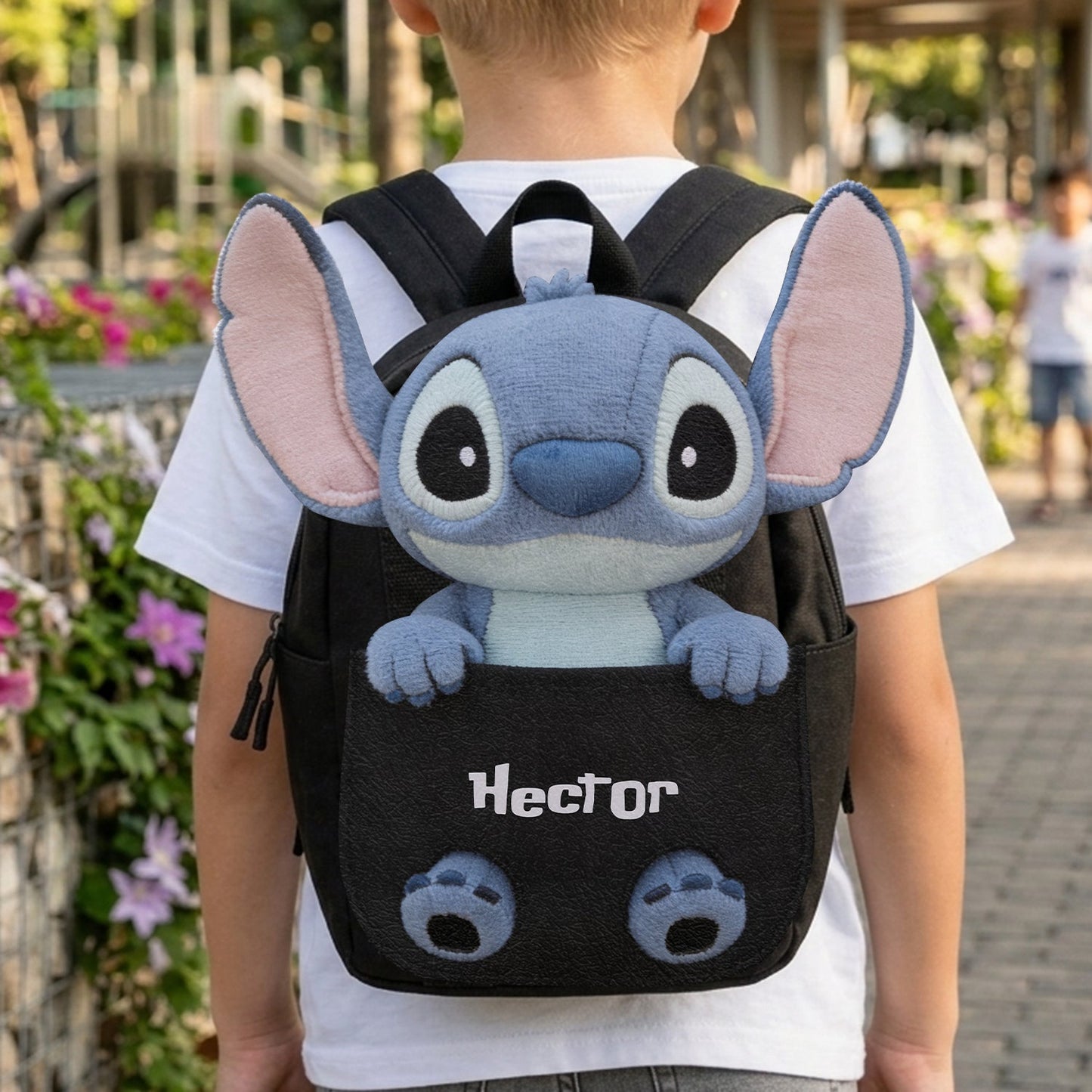 Blue Alien - Personalized Ohana Changeable Leather Patch Backpack