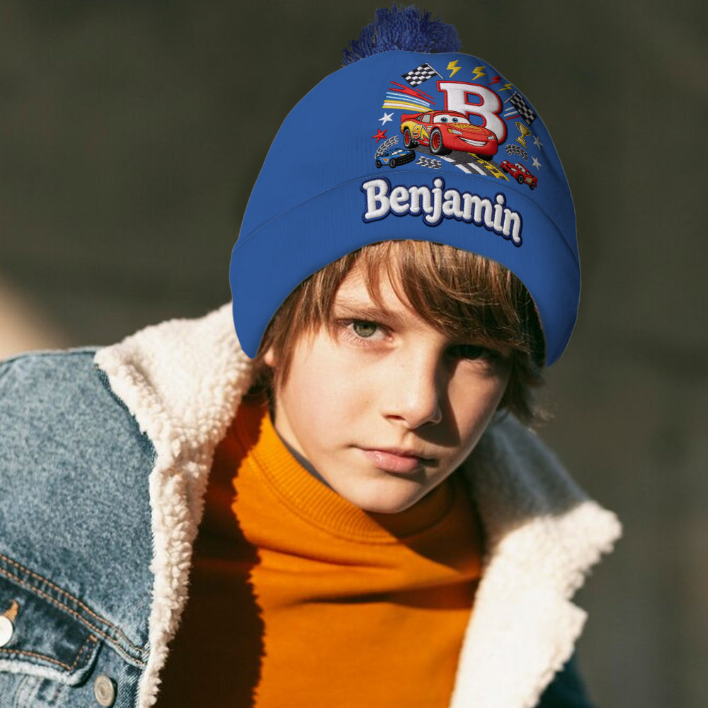 Little Racer Birthday Gift - Personalized Racing Lover Beanie Hat