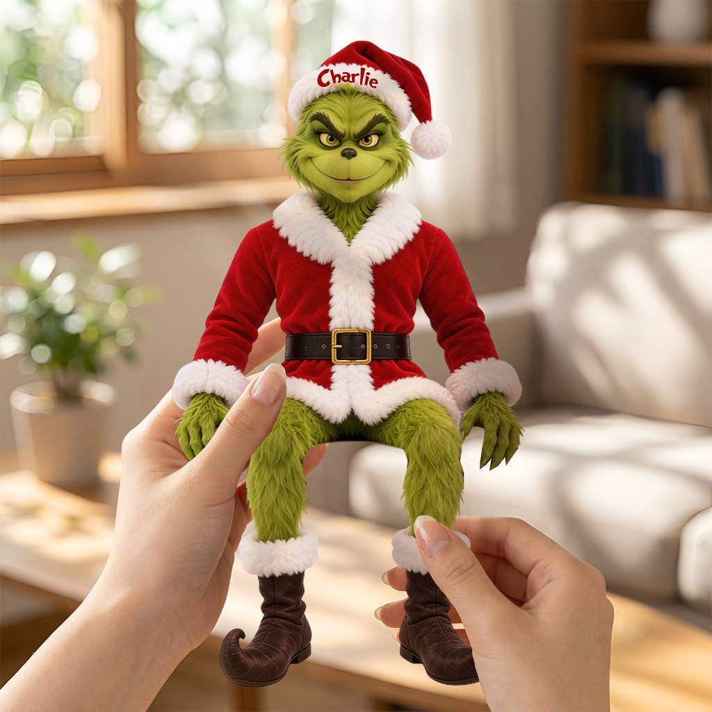 Couple Gift Merry Grinchmas - Personalized Stole Christmas Posable Plush Doll