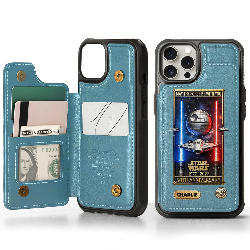 50th Anniversary - Personalized The Force Wallet Phone Case