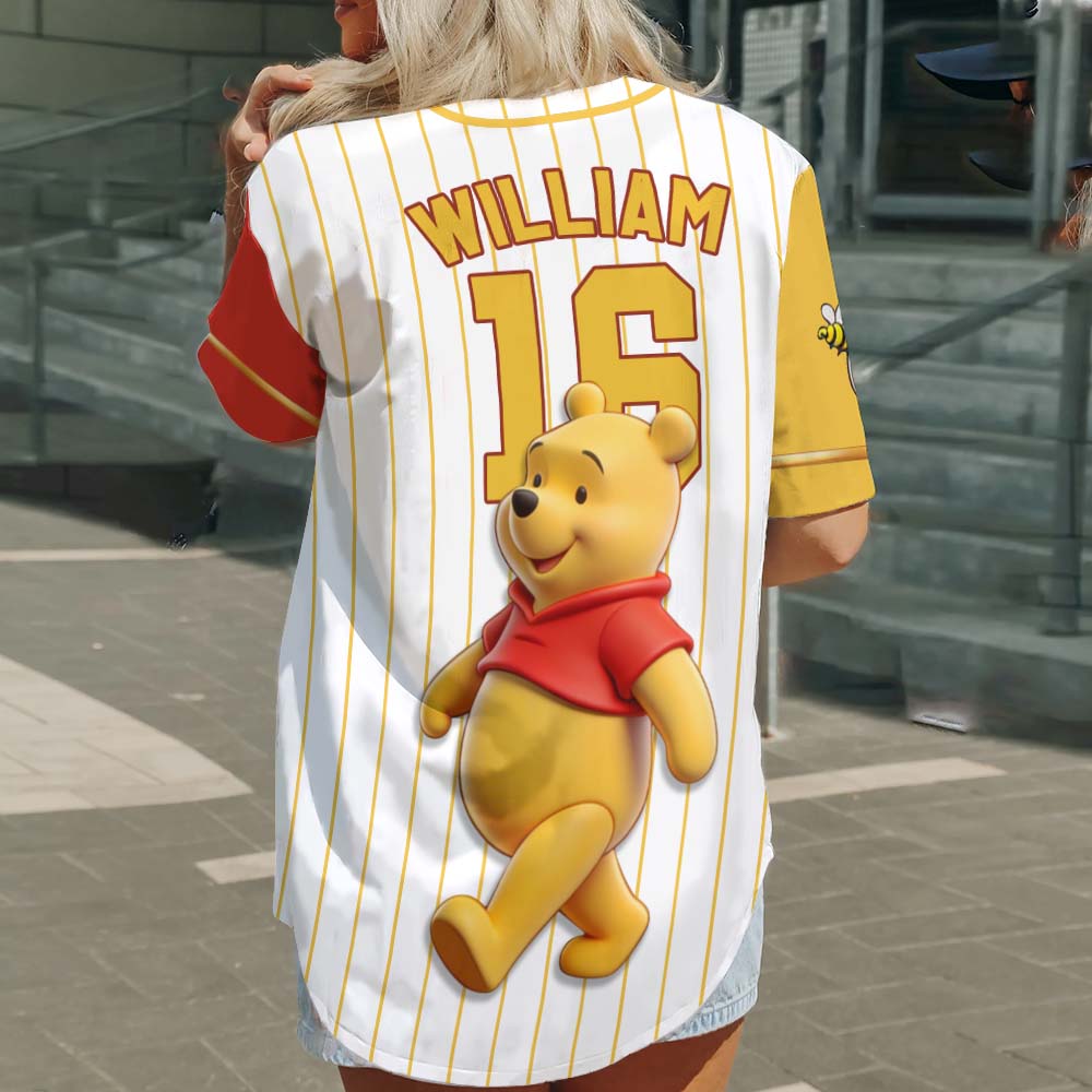 Bear Friends - Personalized Yellow Bear Baseball Jersey