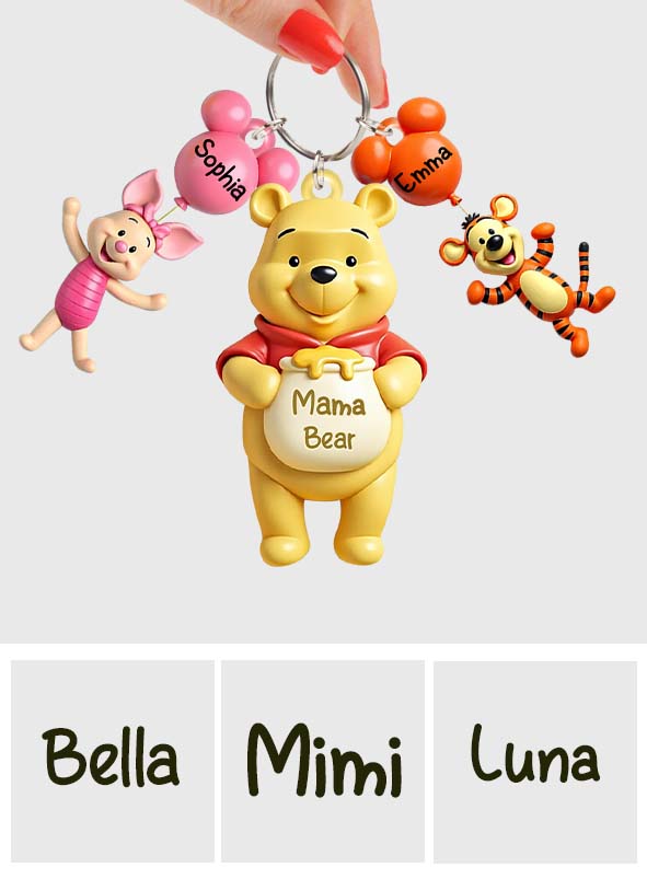 Mama Bear - Personalized Mouse Keychain with Charms