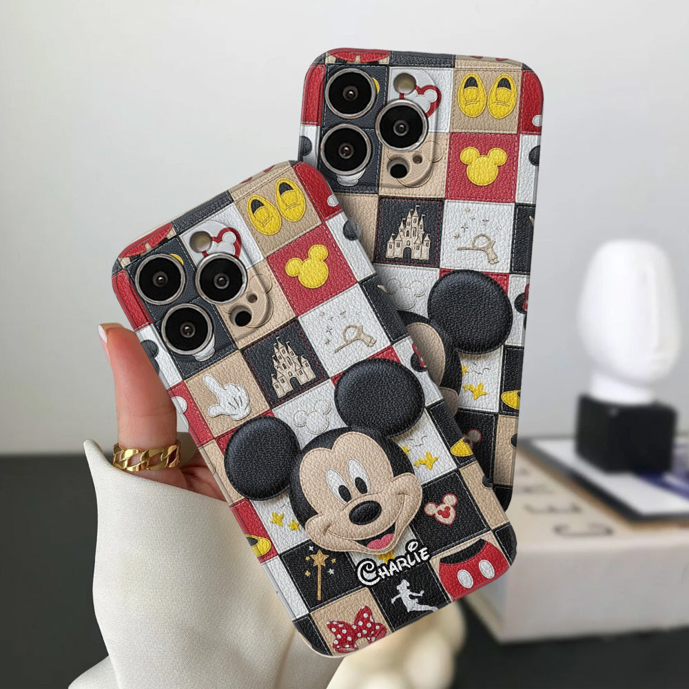 Magical Friends - Personalized Mouse Leather Phone Case