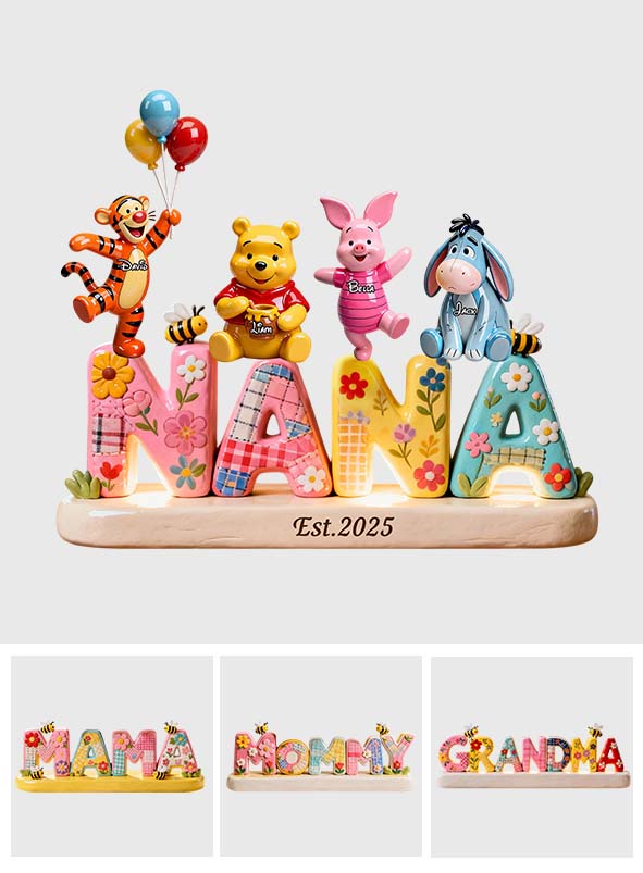 Mama Bear - Personalized Yellow Bear Custom Shaped Acrylic Plaque