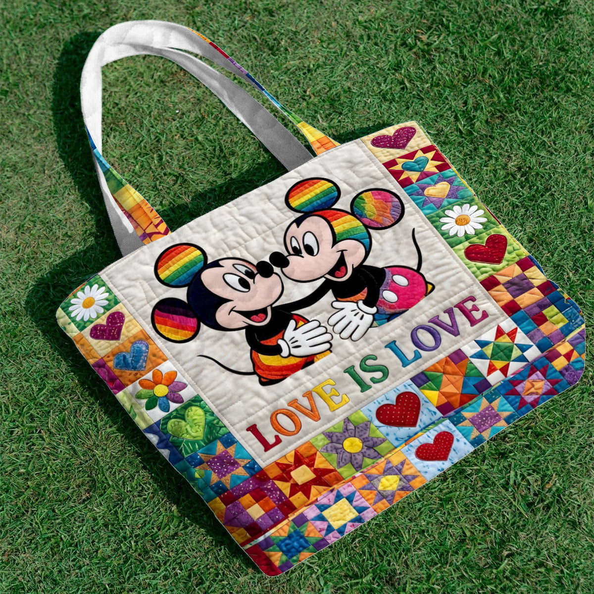 LGBT Pride, Cartoon Mouse - Personalized LGBT Support Quilted Tote Bag