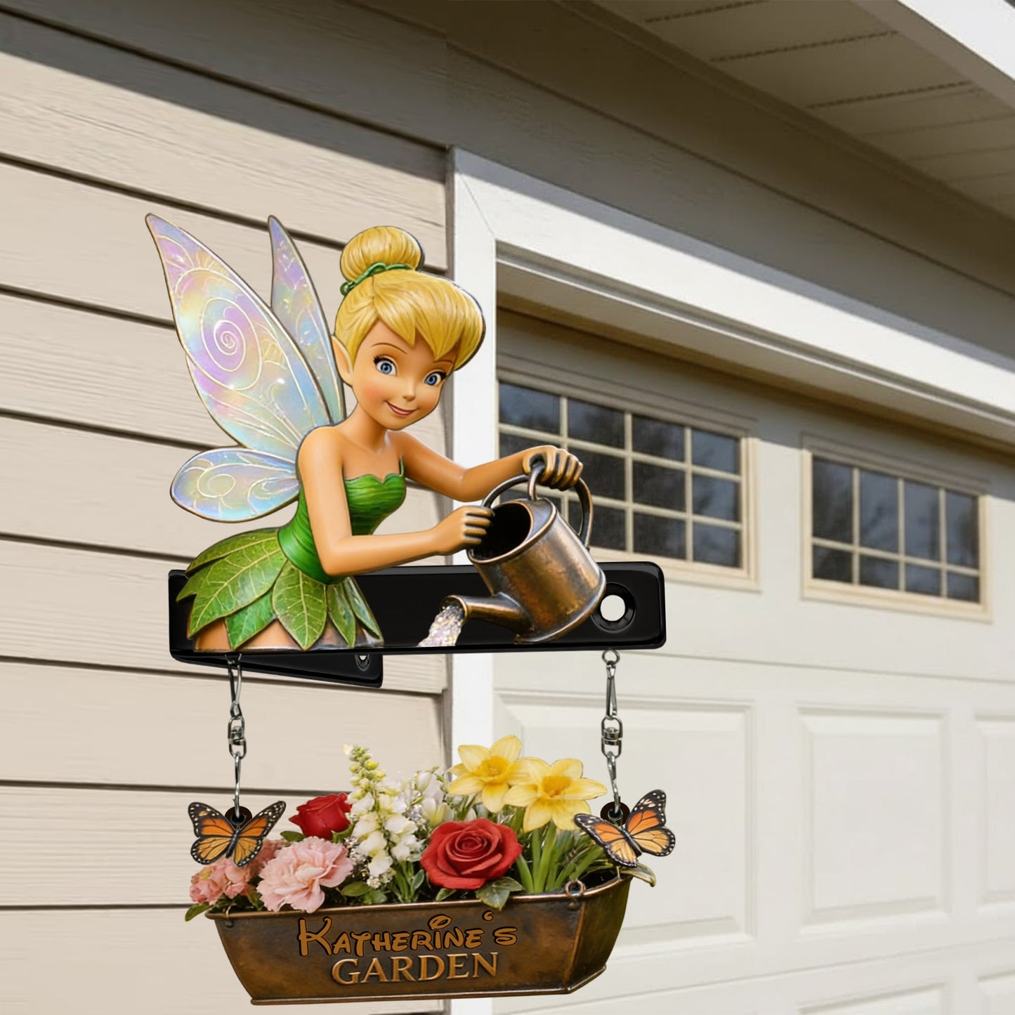 Fairy Garden - Personalized Flying Fairy Wooden Wall Mount Sign