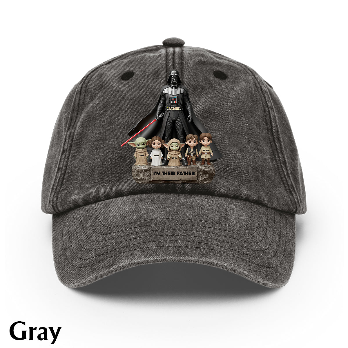I Am Their Father - Personalized The Force Washed Denim Cap