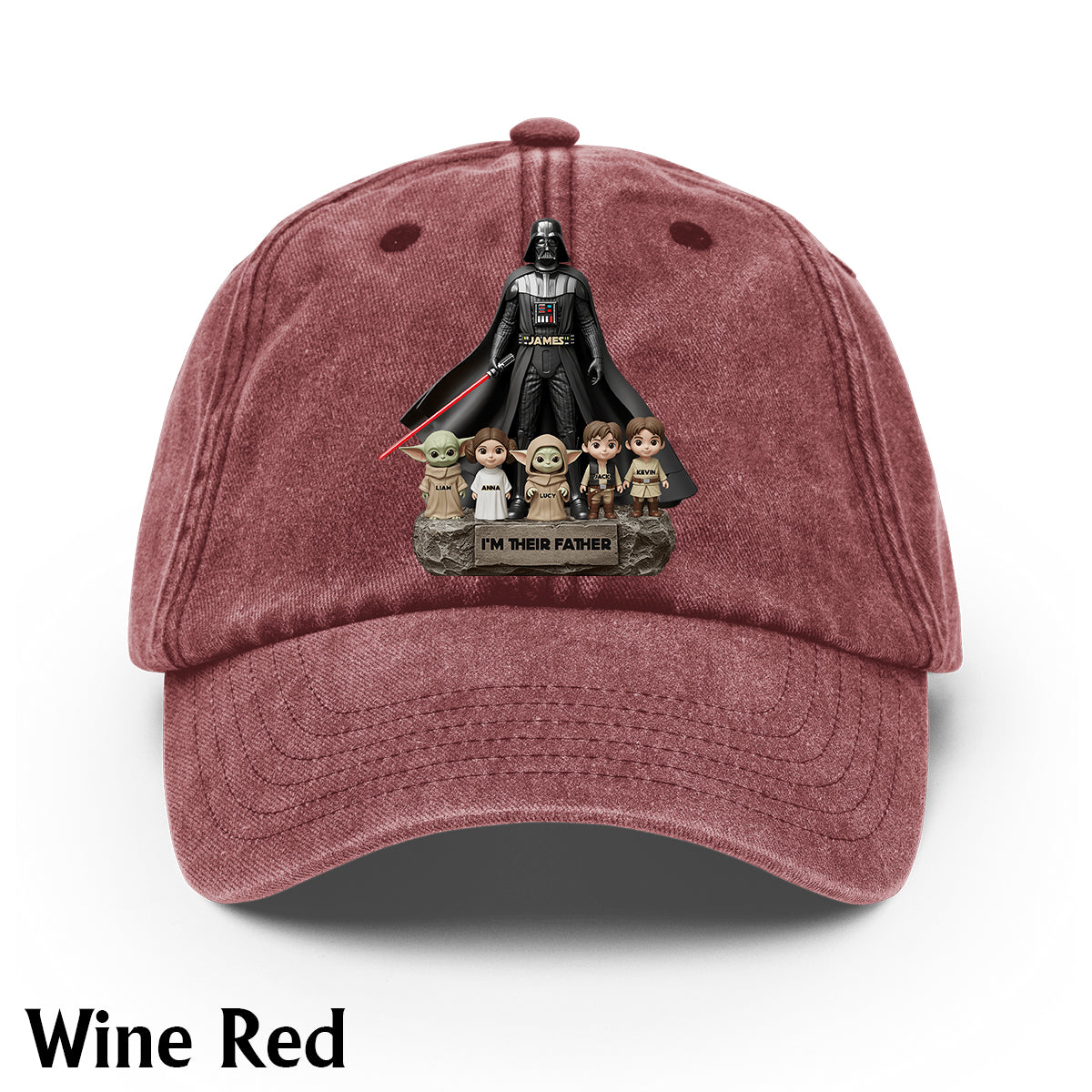 I Am Their Father - Personalized The Force Washed Denim Cap