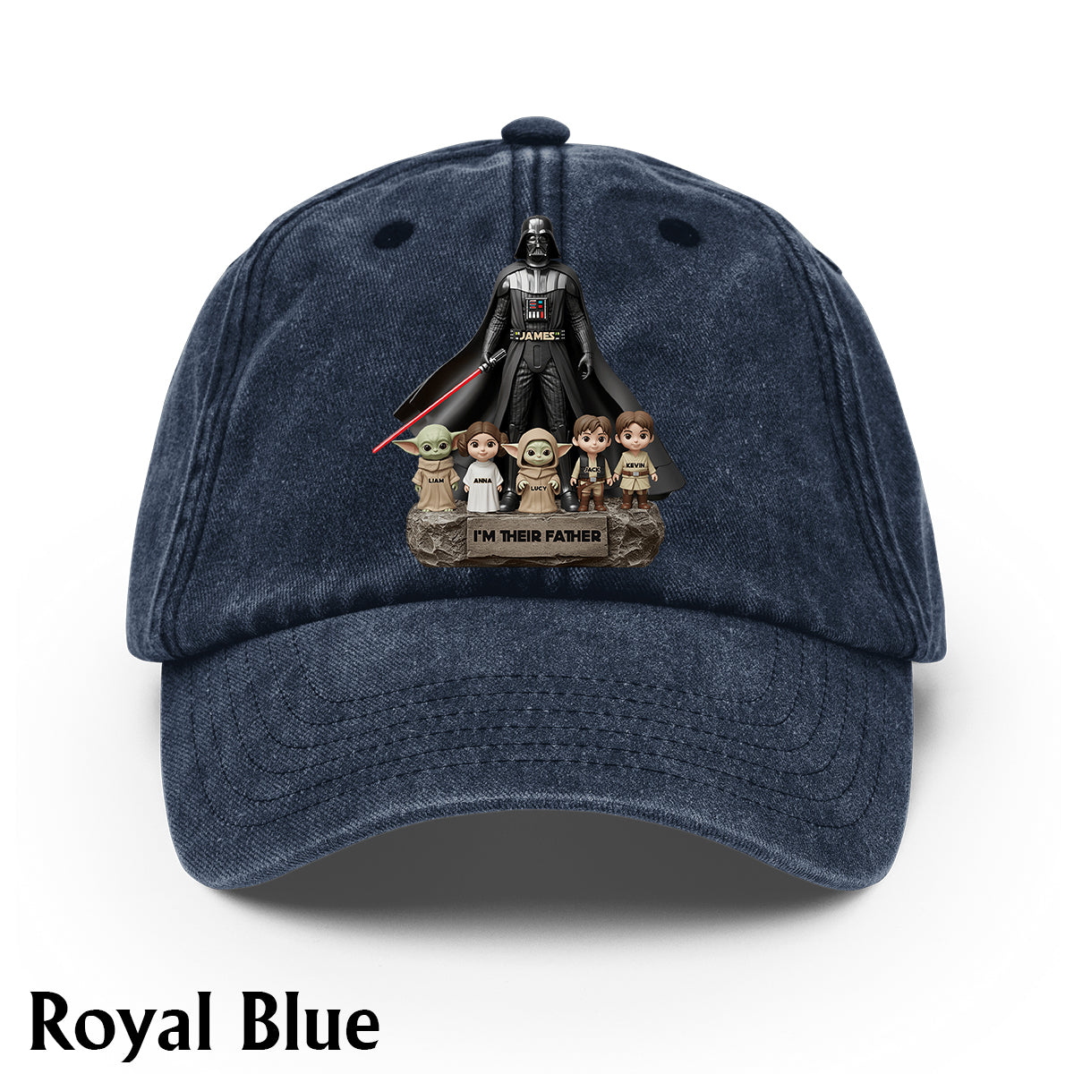 I Am Their Father - Personalized The Force Washed Denim Cap