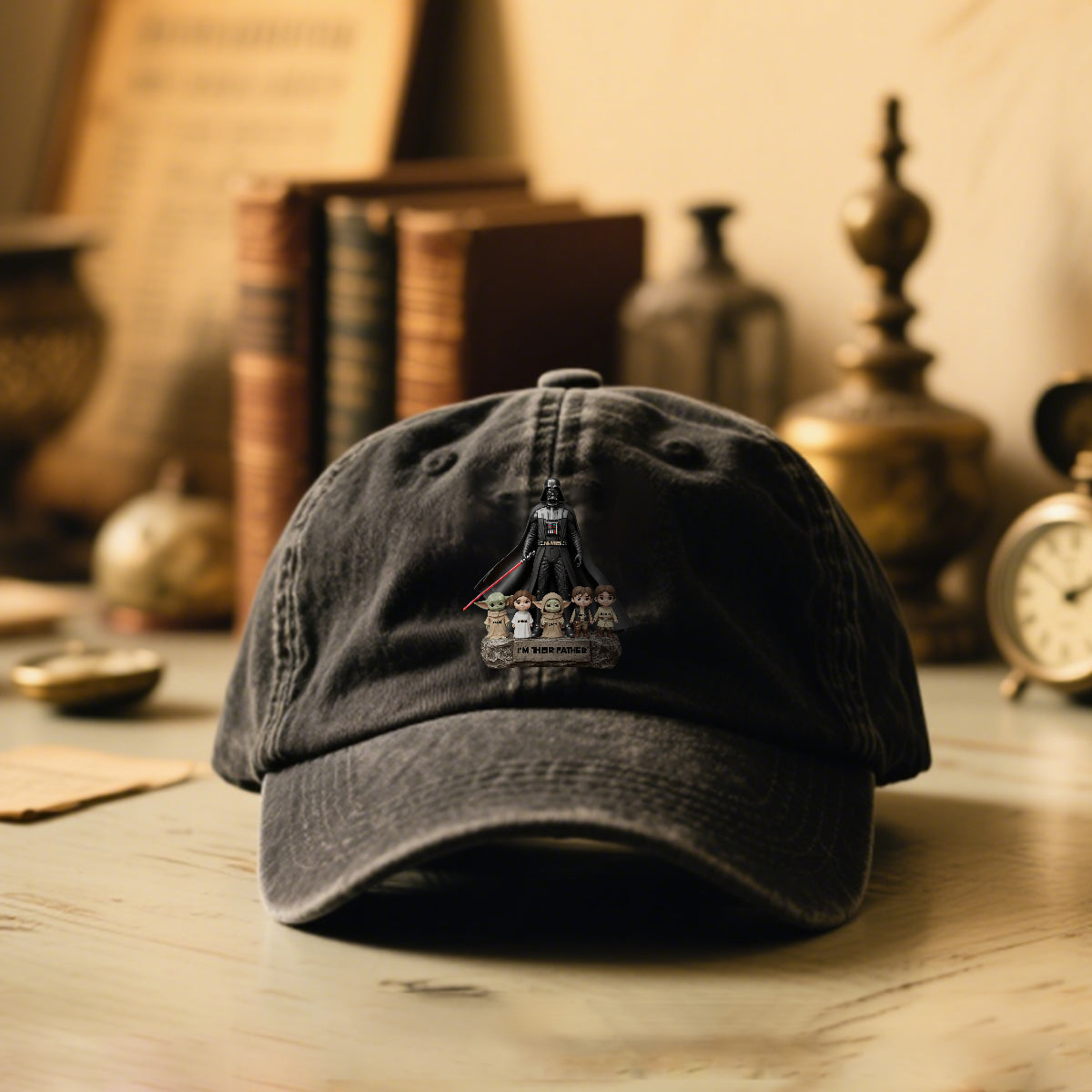 I Am Their Father - Personalized The Force Washed Denim Cap