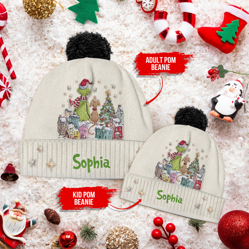 Merry Grinchmas - Personalized Stole Christmas Beanie Hat