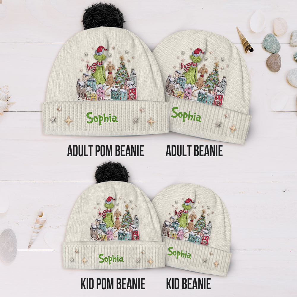 Merry Grinchmas - Personalized Stole Christmas Beanie Hat
