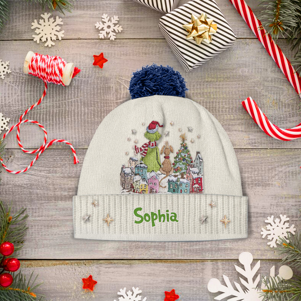 Merry Grinchmas - Personalized Stole Christmas Beanie Hat