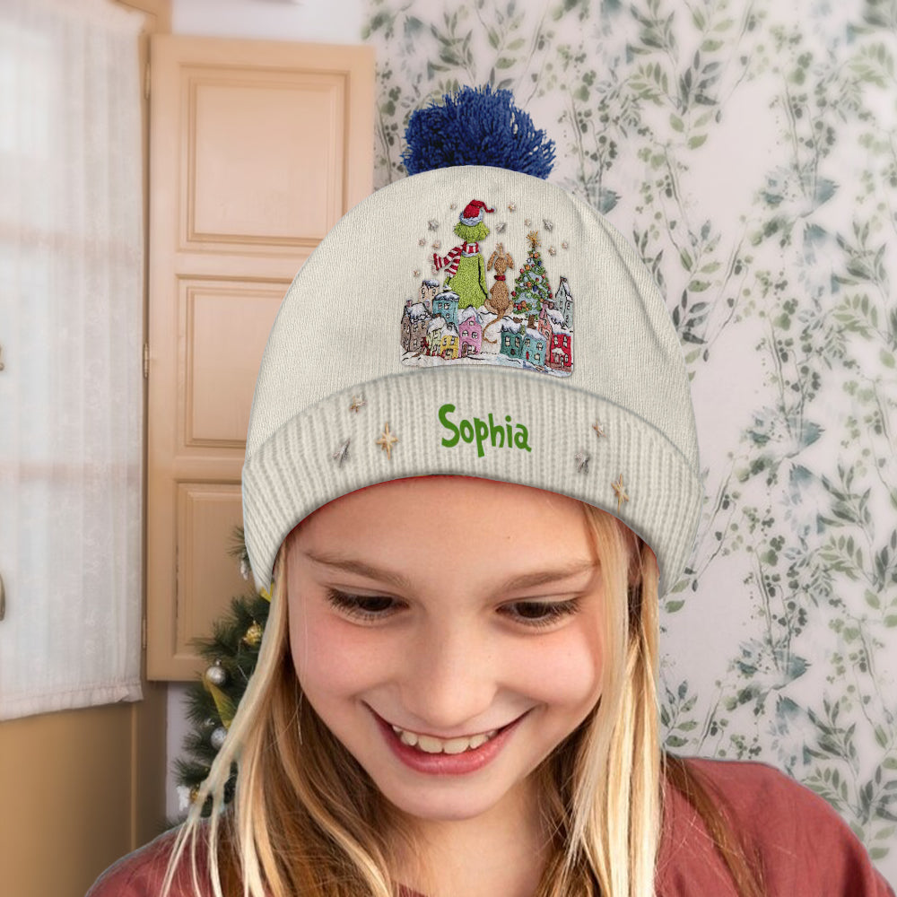 Merry Grinchmas - Personalized Stole Christmas Beanie Hat
