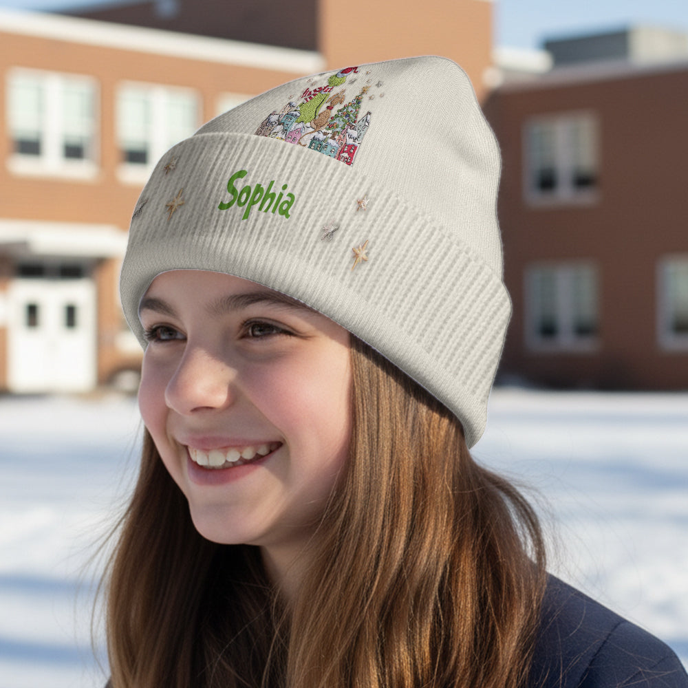 Merry Grinchmas - Personalized Stole Christmas Beanie Hat