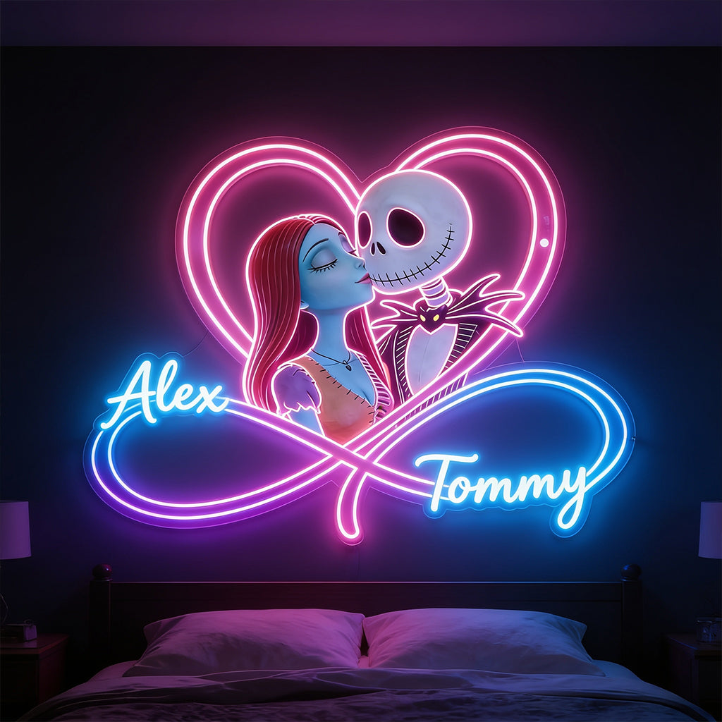 Love You Infinite - Personalized Nightmare Neon LED Light Sign