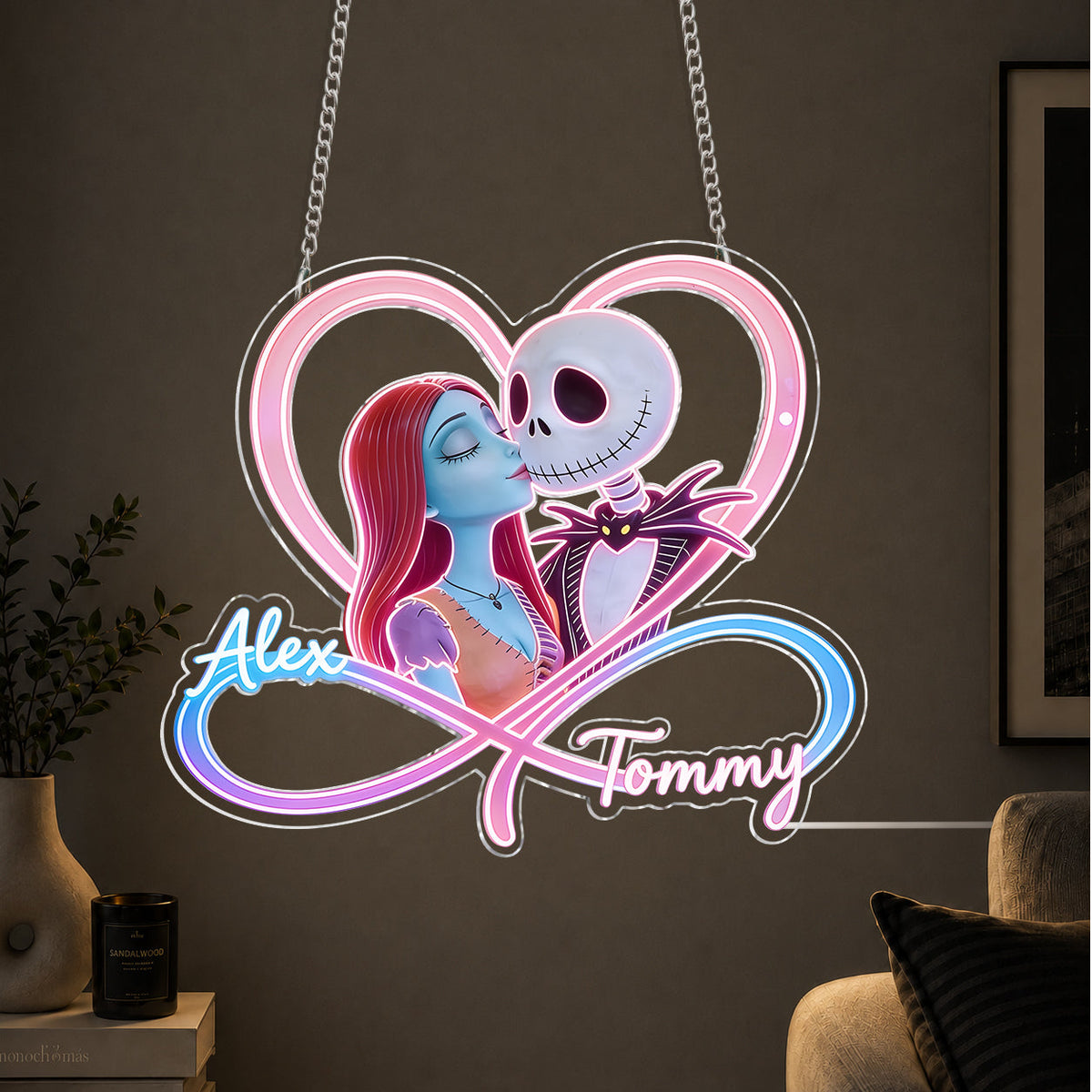 Love You Infinite - Personalized Nightmare Neon LED Light Sign