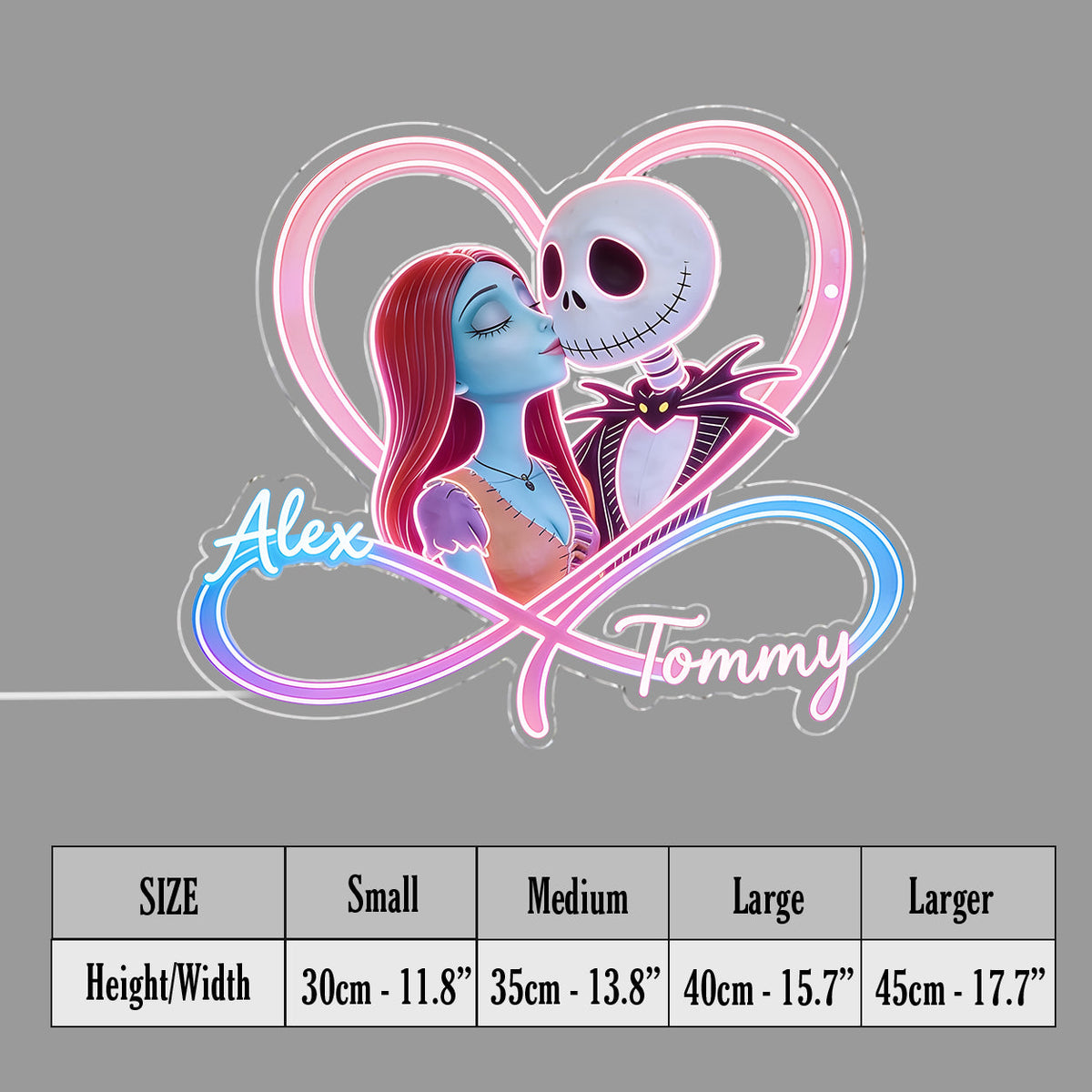 Love You Infinite - Personalized Nightmare Neon LED Light Sign