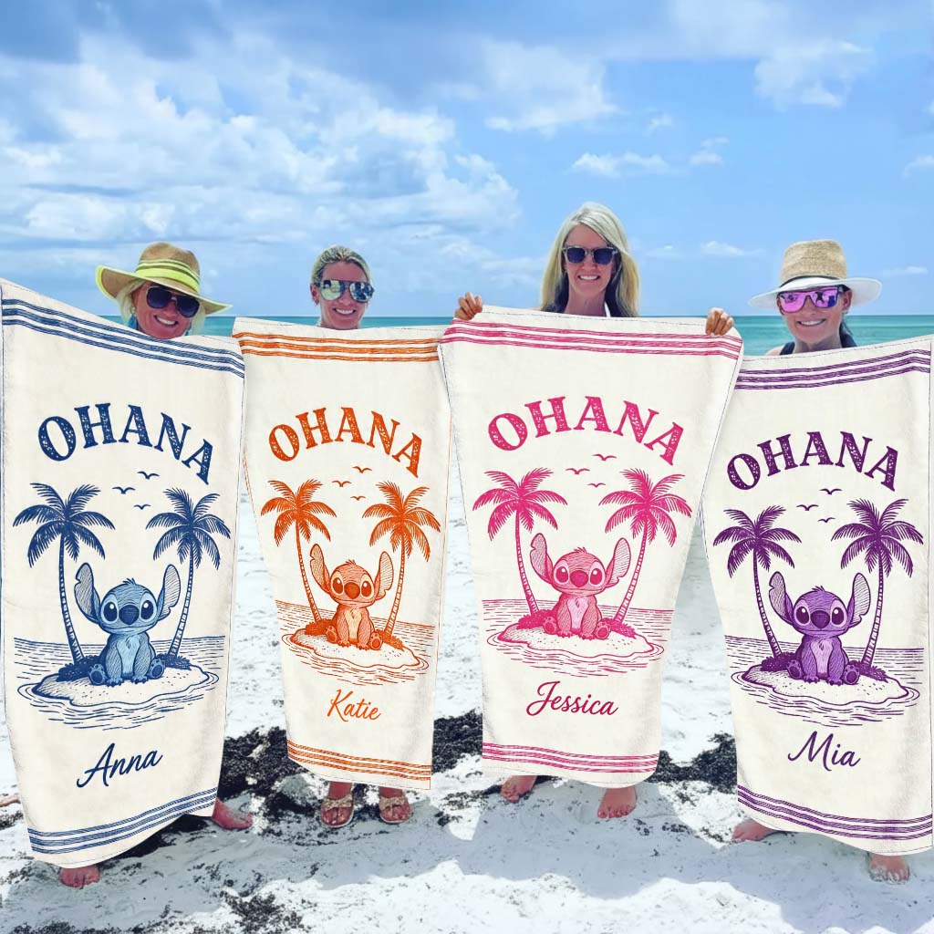 Ohana - Personalized Ohana Quick-dry Beach Towel/ Bath Towel